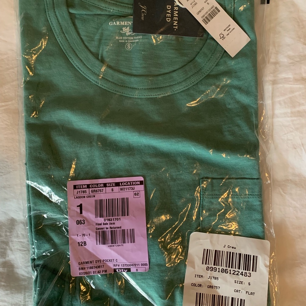 J Crew Garment-dyed slub cotton crewneck T-shirt